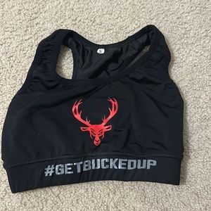 bucked up size small, black and red